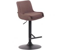 Sgabello Bancone Imbottito Club in Tessuto Marrone Nero