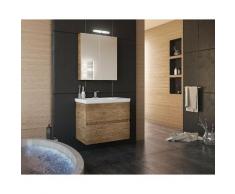 Set Mobili Luxus - con Base, Lavabo, Specchiera, Pensile, Ante, Luci, Lampade - da Bagno - Legno,