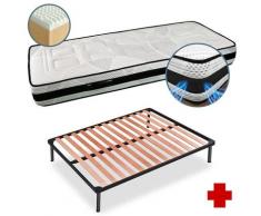 Joyshop - Offerta Kit Materasso Memory ortopedico con fascia 3D detraibile H20 + Rete a doghe in