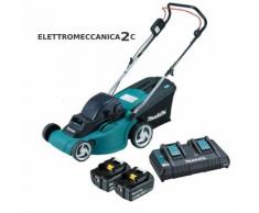 MAKITA DLM382PM2 rasaerba a spinta 36v 2x18 caricabatteria doppio 2 batterie 4ah lama 38cm
