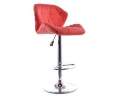 Sgabello Da Bar Girevole con Schienale Basso Rosso