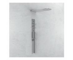 Wall kit a parete da incasso a muro acciaio inox + soffione doccia a parete acciaio inox punta tonda