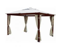 Gazebo 3 X 4 In Legno Massiccio Robusto Per Esterno Da Giardino Completo Di Pareti Laterali
