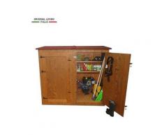 Casetta Portattrezzi In Legno Da Giardino Mod. Cervino Tetto Rosso L172 x P92 x 185H Made in Italy