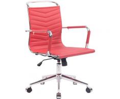 Sedia Ufficio Ergonomica Burnley Rosso Similpelle