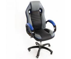 Sedia Poltrona Presidenziale Da Gaming Ufficio In Eco Pelle Sport Racing Blu - Bozzini