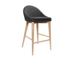 Sedia alta design legno poliestere grigio antracite DALIA