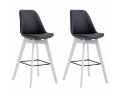 Set 2 sgabelli cucina Metz in similpelle Nero Bianco