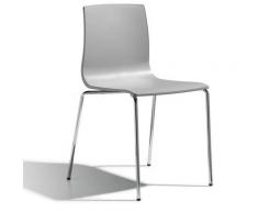 Gbshop - SEDIA ALICE confezione da 4 pezzi Grigio chiaro/ gambe Acciaio Cromato