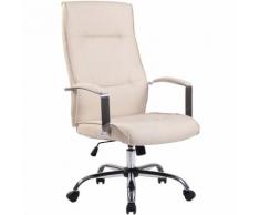 Sedia ufficio Portland in similpelle o stoffa Crema Tessuto
