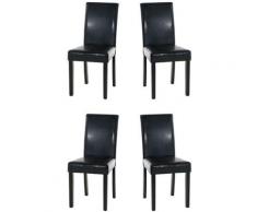 Set 4x Sedie Pranzo INA similpelle telaio nero Nero
