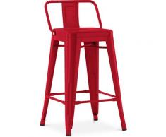 Privatefloor - Sgabello da bar Tolix con schienale basso Pauchard Style - 60cm Rosso
