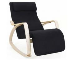 Poltrona Relax Sedia a Dondolo con Poggiapiedi Mod. Zen Nera