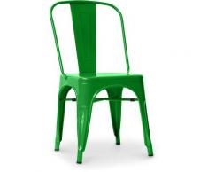Sedia stile Tolix sedile quadrato - Nuova Edizione - Metallo Verde