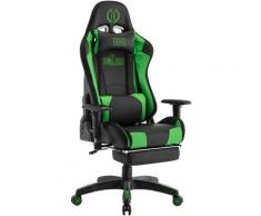 Poltrona Professionale Gaming LED Turbo Nero/verde Similpelle