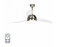 QAZQA Ventilatori da soffitto bora - Moderno - Plastico,Acciaio - Trasparente/Acciaio - Tondo Max.