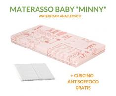 EVERGREENWEB - Materasso Lettino o Culla 60x120 per Bambini alto 12 cm + Cuscino ANTISOFFOCO su