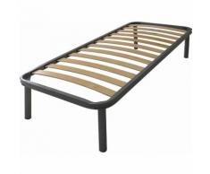Rete in Ferro con Piedi e Doghe in Legno cm 90x200 H30 per materasso da Una Piazza