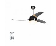 QAZQA Ventilatori da soffitto bora - Moderno - Vetro,Plastico,Acciaio - Nero/Cromo - Tondo Max. 2 x