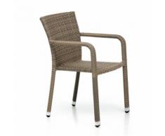 Poltrona Minorca in alluminio rivestita polyrattan 57x54x82h cm colore tortora