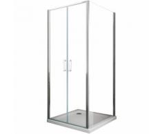 Box doccia angolare parete fissa e porta battente tipo saloon vetro 6 mm reversibile Misura Fisso