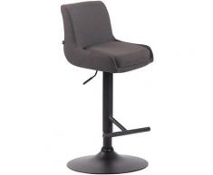 CLP - Sgabello Bancone Imbottito Club in Tessuto Grigio scuro Nero
