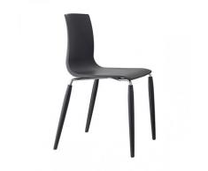 Gbshop - SEDIA NATURAL ALICE gambe acciaio + legno confezione da 2 pezzi Antracite/ gambe faggio