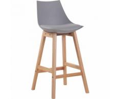 Sgabello cucina Ashton in polipropilene e similpelle Grigio