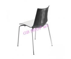 Gbshop - SEDIA ZEBRA BICOLORE confezione da 4 pezzi Bianco + antracite/ gambe acciaio cromato