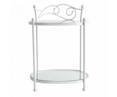 Comodino barocco bianco in metallo VENEZIA