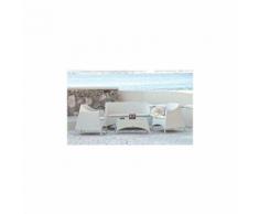 Salottino Minorca Bianco struttura in alluminio polyrattan 4 pezzi