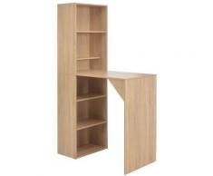YOUTHUP Tavolo da Bar con Mobiletto Rovere 115x59x200 cm - Marrone