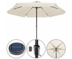 Ombrellone con 32 luci LED Ø 330cm parasole idrorepellente giardino o balcone crema