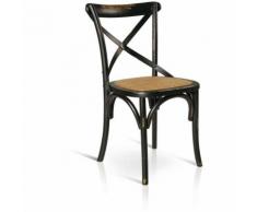 Sedia Moderna Di Design In Legno Nero Con Seduta In Paglia Per Arredo Casa Cucina Sala Da Pranzo