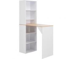 YOUTHUP Tavolo da Bar con Mobiletto Bianco 115x59x200 cm - Bianco