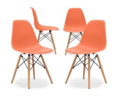 Premium Sedia Deswick - Opaco - Pack di 4 Arancione