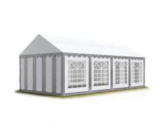 4x8m Tendone per Feste, Gazebo PVC 500, bianco-grigio