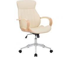 Sedia Ufficio Melilla In Legno e similpelle Natura/crema