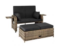 Tectake - Divano in rattan Creta - arredo giardino, arredamento da giardino, divano rattan