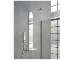 Colonna doccia piemonte in acciaio inox effetto specchio silver con mensola