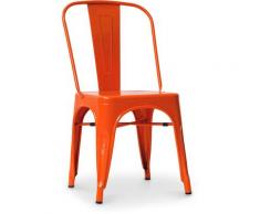 Sedia stile Tolix sedile quadrato - Nuova Edizione - Metallo Arancione
