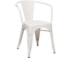 SKLUM Sedia con Braccioli LIX Opaca Beige Crema Sala da Pranzo Cucina Bar Stile Industrial