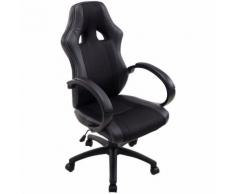 Sedia da ufficio racing Vettel in similpelle Nero/nero