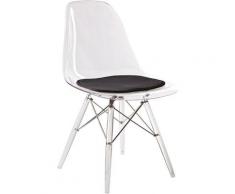 Sedia da pranzo Deswick in stile scandinavo Premium Design - Gambe Trasparenti Nero