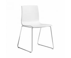 Sedia con base a slitta alice, struttura cromo, con seduta in tecnopolimero disponibile in più