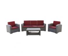 Set da Giardino Treviso Resina 1 Divano + 2 Poltrone + 1 tavolo Grigio Chiaro - Chillvert