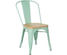 Sedia LIX Legno Verde Menta Legno Naturale Sala da Pranzo Cucina Bar Stile Industrial - Sklum