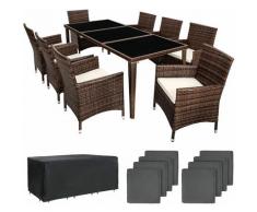 Tectake - set in rattan Monaco, alluminio - set giardino rattan, set da giardino in rattan, rattan