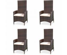 Set di 6 poltrone da giardino reclinabili Polyrattan poltrone da giardino regolabili da balcone