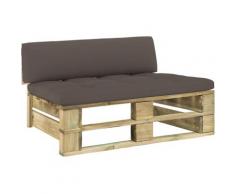 Divano Centrale da Giardino Verde su Pallet Legno di Pino Impregnato - Verde - Vidaxl